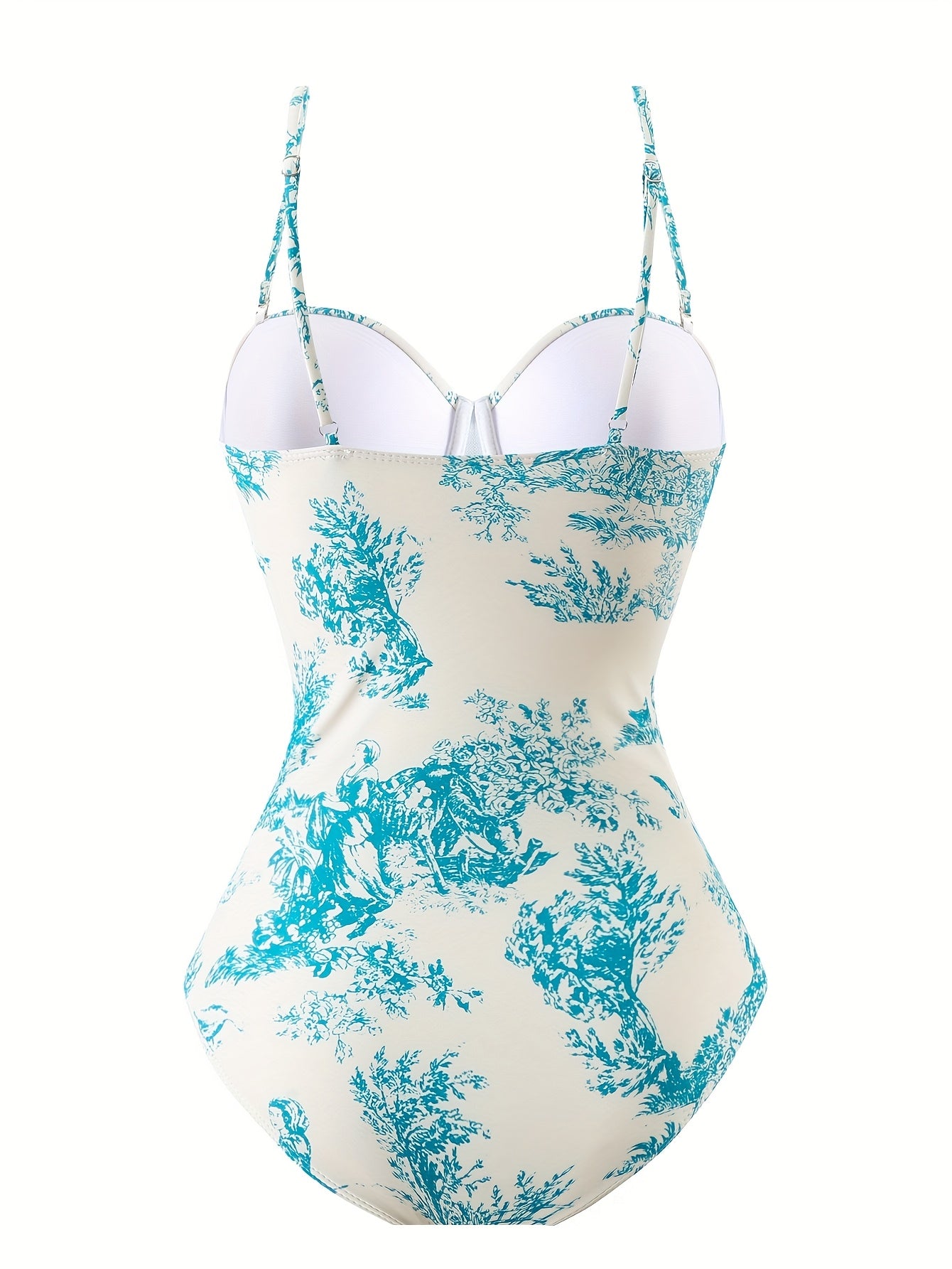 Toile De Jouy One Piece Swimsuit & Sarong Set